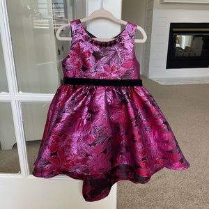 Rare Editions Toddler 2T formal fuchsia and black dress